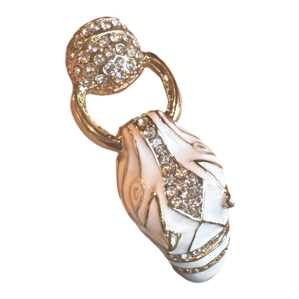 White Enamel Jaguar Clamper Bracelet - Picture 12 of 15